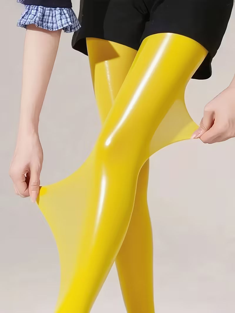 Bekah | Footed Tights with High-Shine Stretch Finish