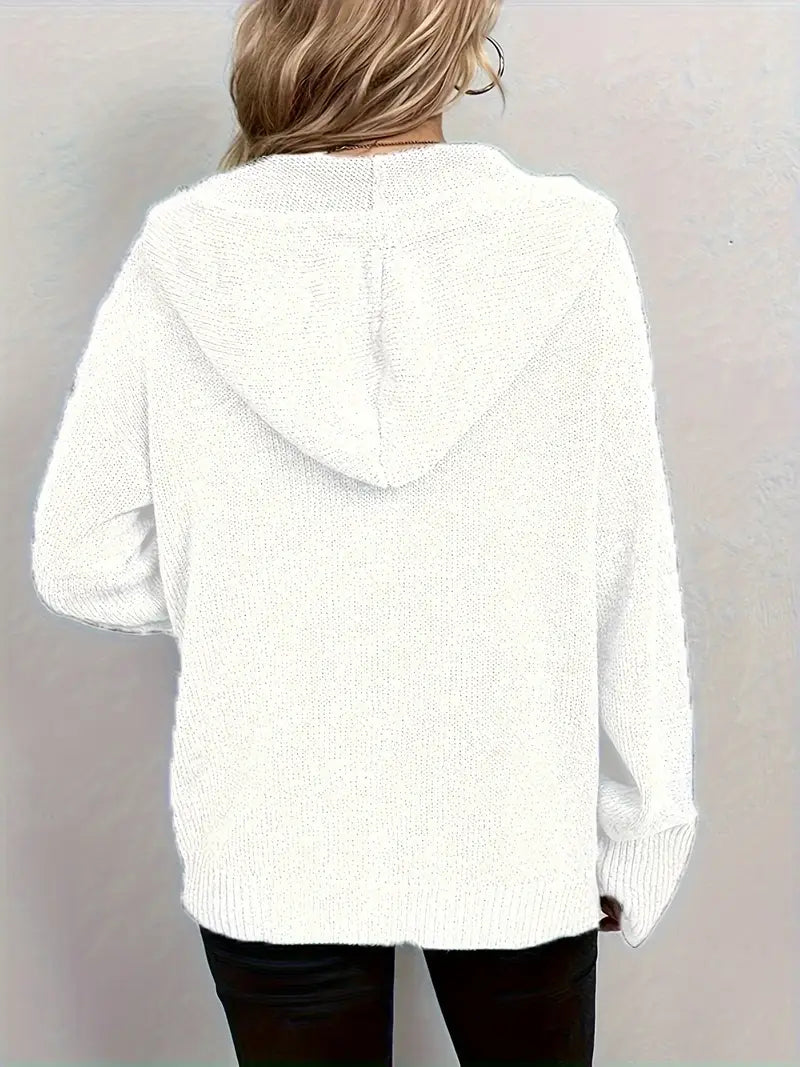 Suthida | Hooded Button Front Knitted Cardigan Sweater