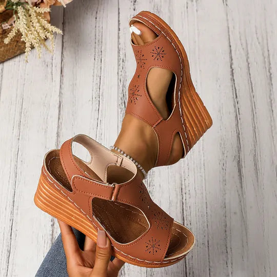 Setia | Wedge Sandals Cut Out Slingback Design