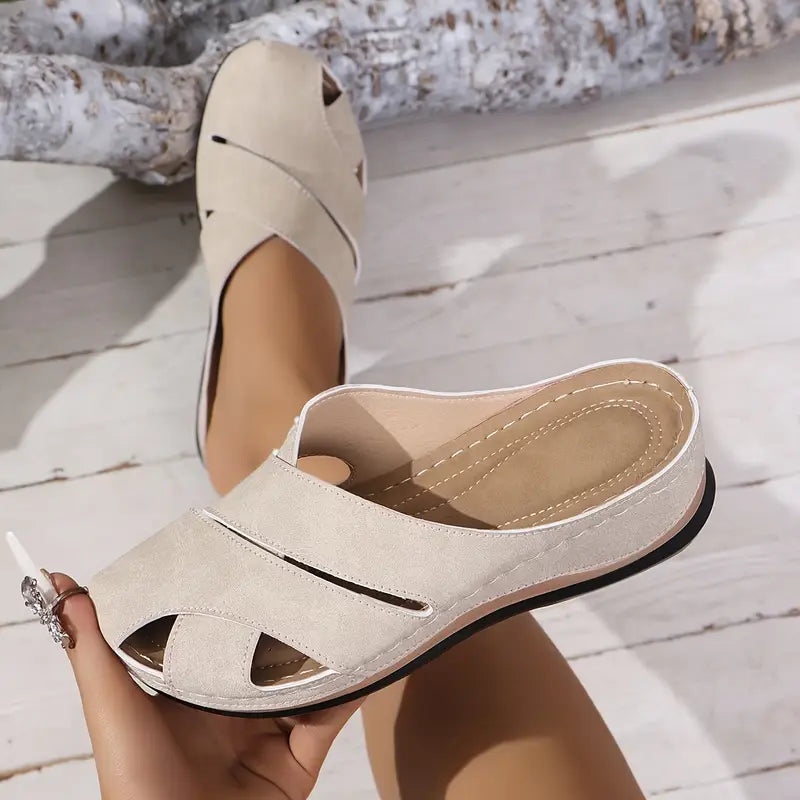 Tereza | Round Toe Cut-Out Mule Sandals