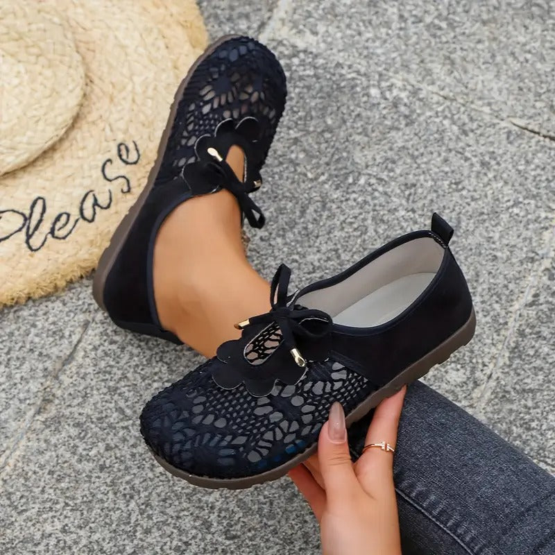 Danika | Floral Lace Slip-On Flat Shoes
