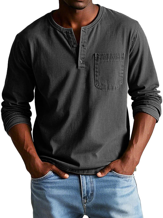 Gerry | Classic Casual Long Sleeve Henley Cotton Shirt