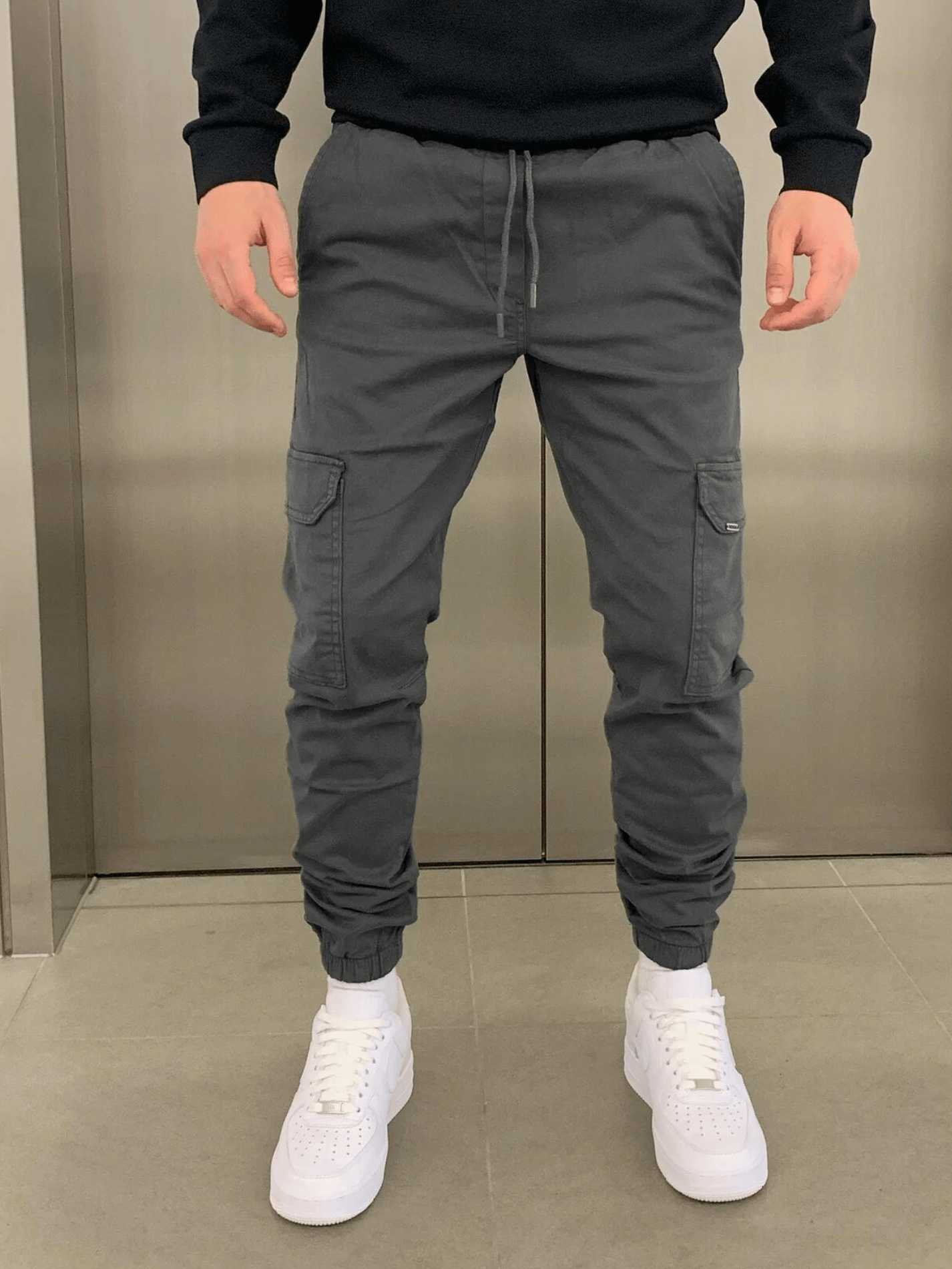 Marko - Cargo Jogger Trousers Elastic Waist Slim Fit