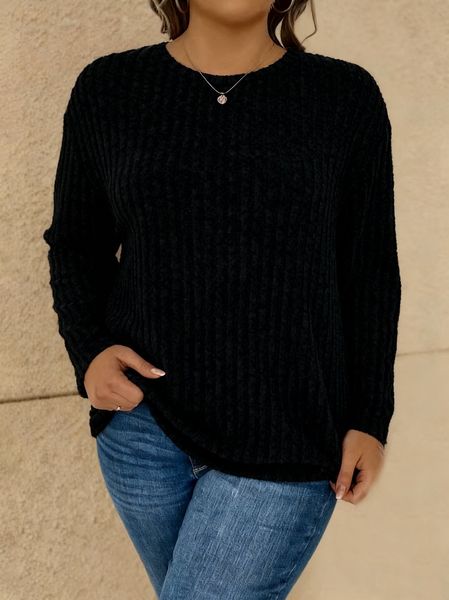 Katiya | Sweater with Textured Ribbed Relaxed Fit