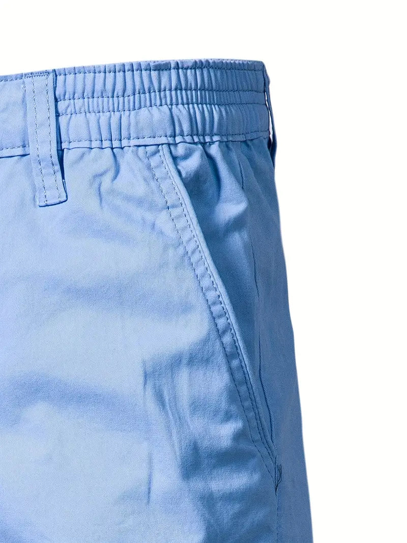 Baird - Casual Elastic Waist Pocket Shorts
