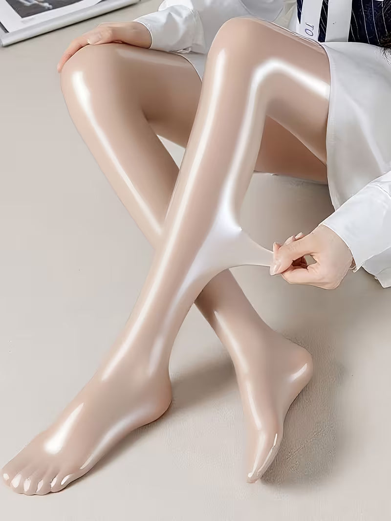 Bekah | Footed Tights with High-Shine Stretch Finish