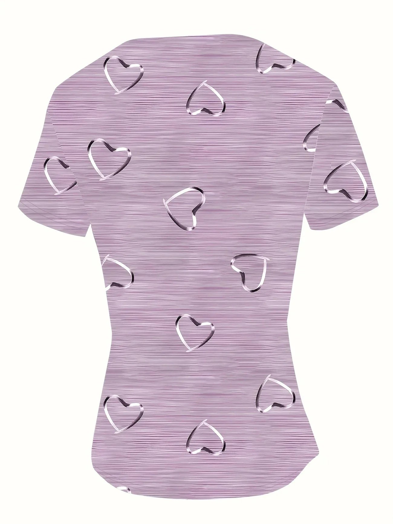 Emlyn | Heart Print Short Sleeve V Neck Top