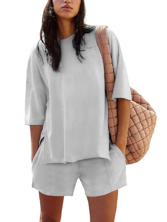 Iselin | Oversized Short Sleeve Top and Shorts Set