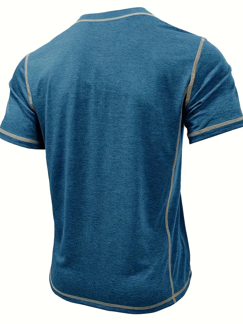 Orazio | Short Sleeve Henley Neck T-Shirt