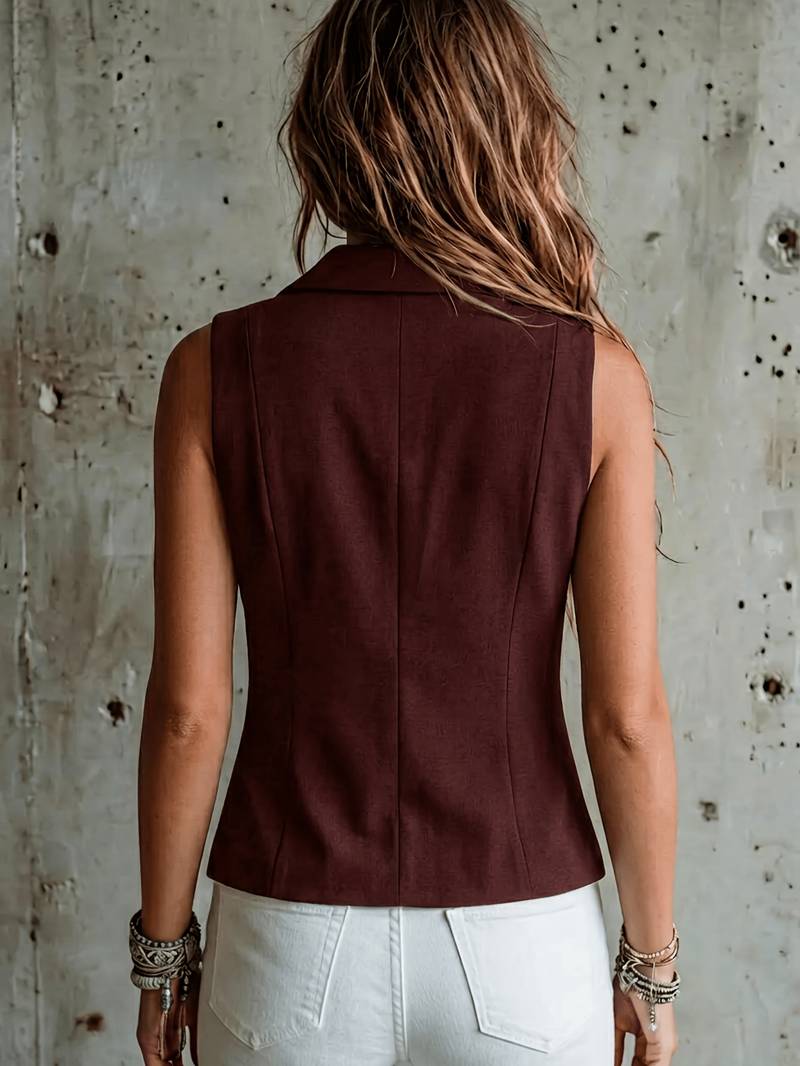 Arden | Sleeveless Tailored Vest with Pockets