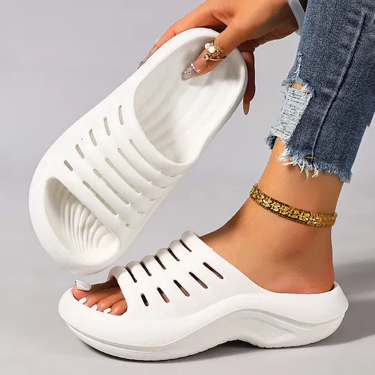 Aizada | Ventilated Platform Slide Sandals