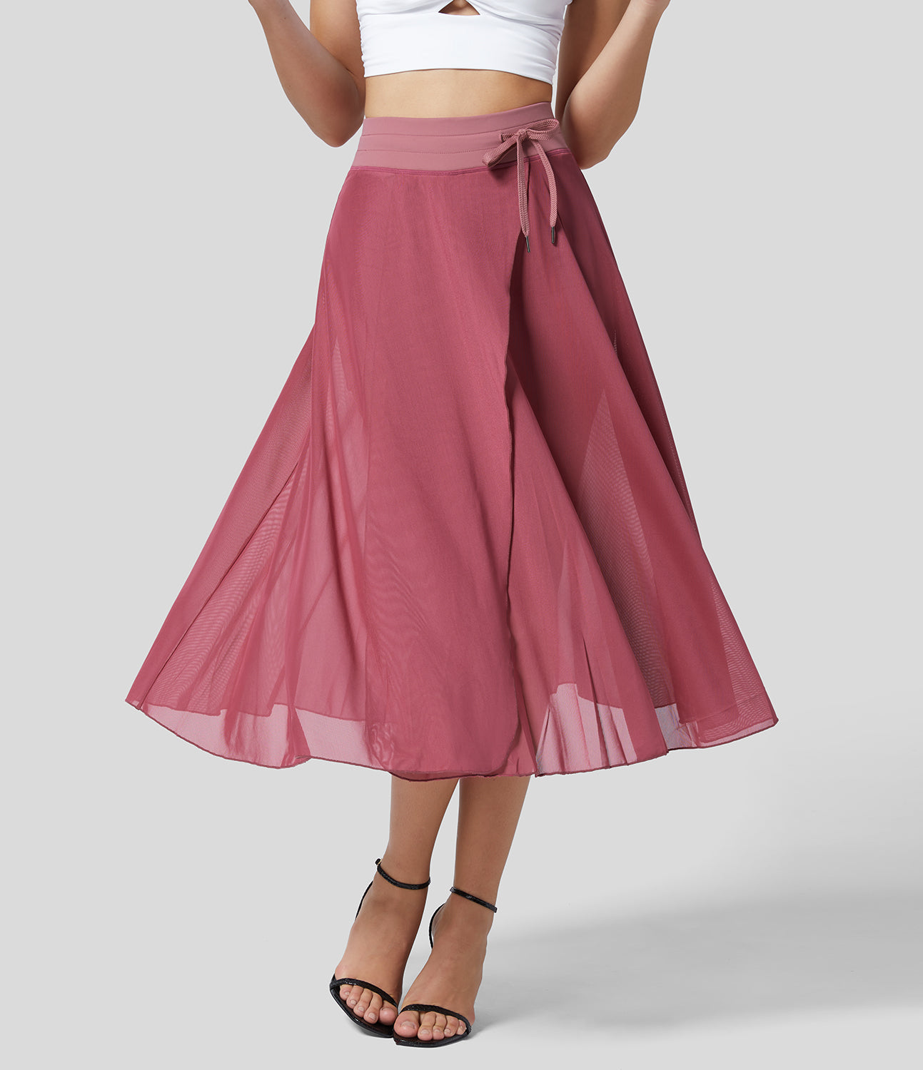 Eliara - High Waisted 2 In 1 Wrap Skirt Shorts