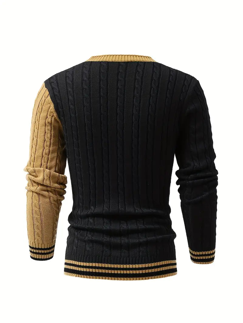 Bryant | Cable Knit Colour Block Cardigan