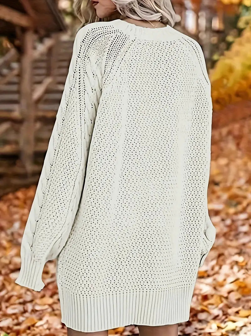 Joelle | Cable Knit Long Sleeve Jumper Dress