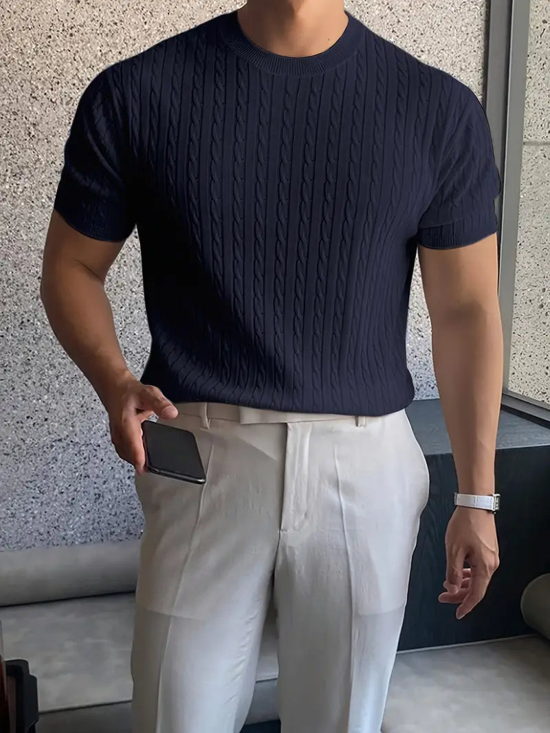 Kiril - Cable Knit Short Sleeve Jumper