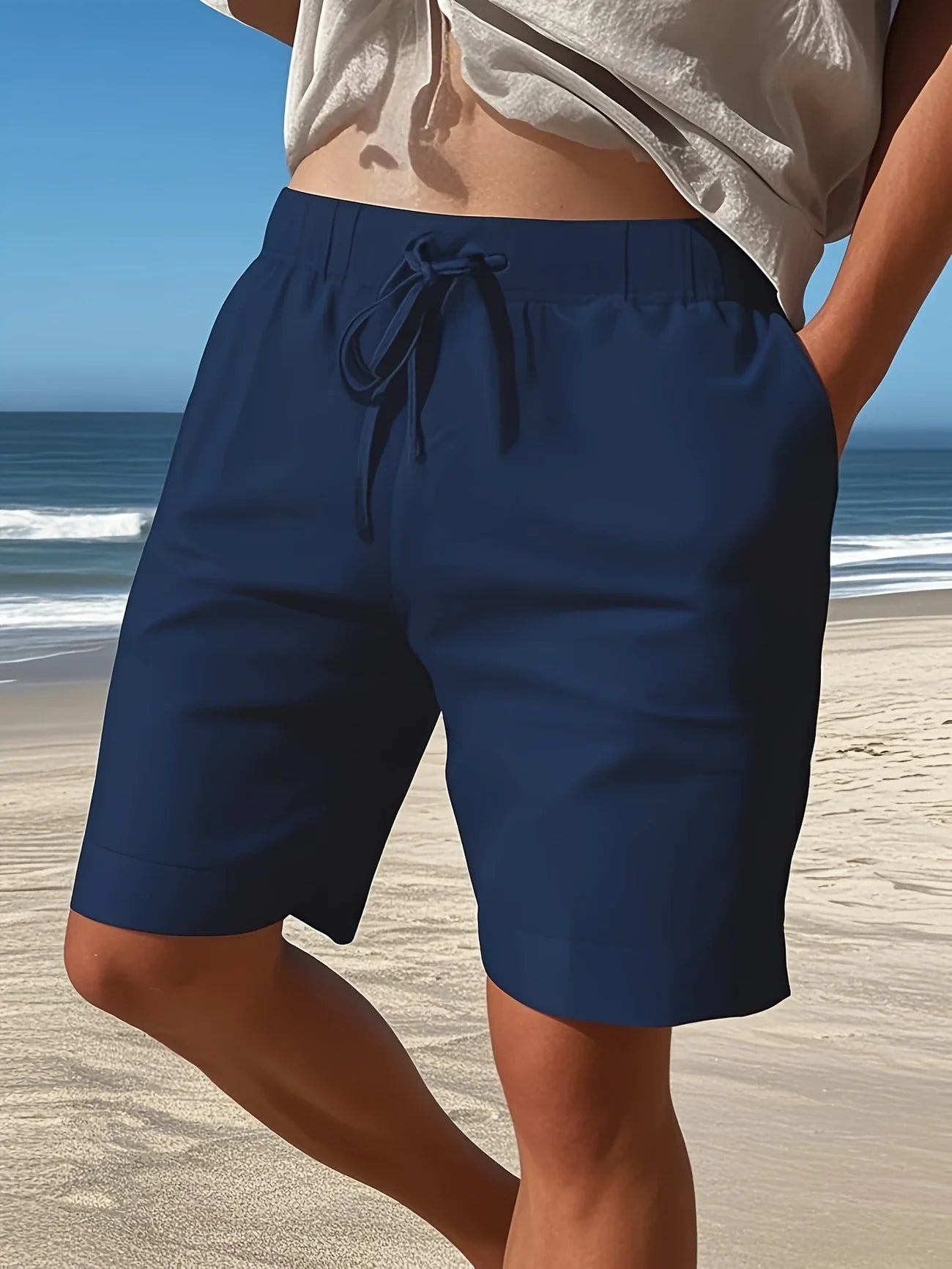 Callan | Drawstring Casual Knee-Length Shorts