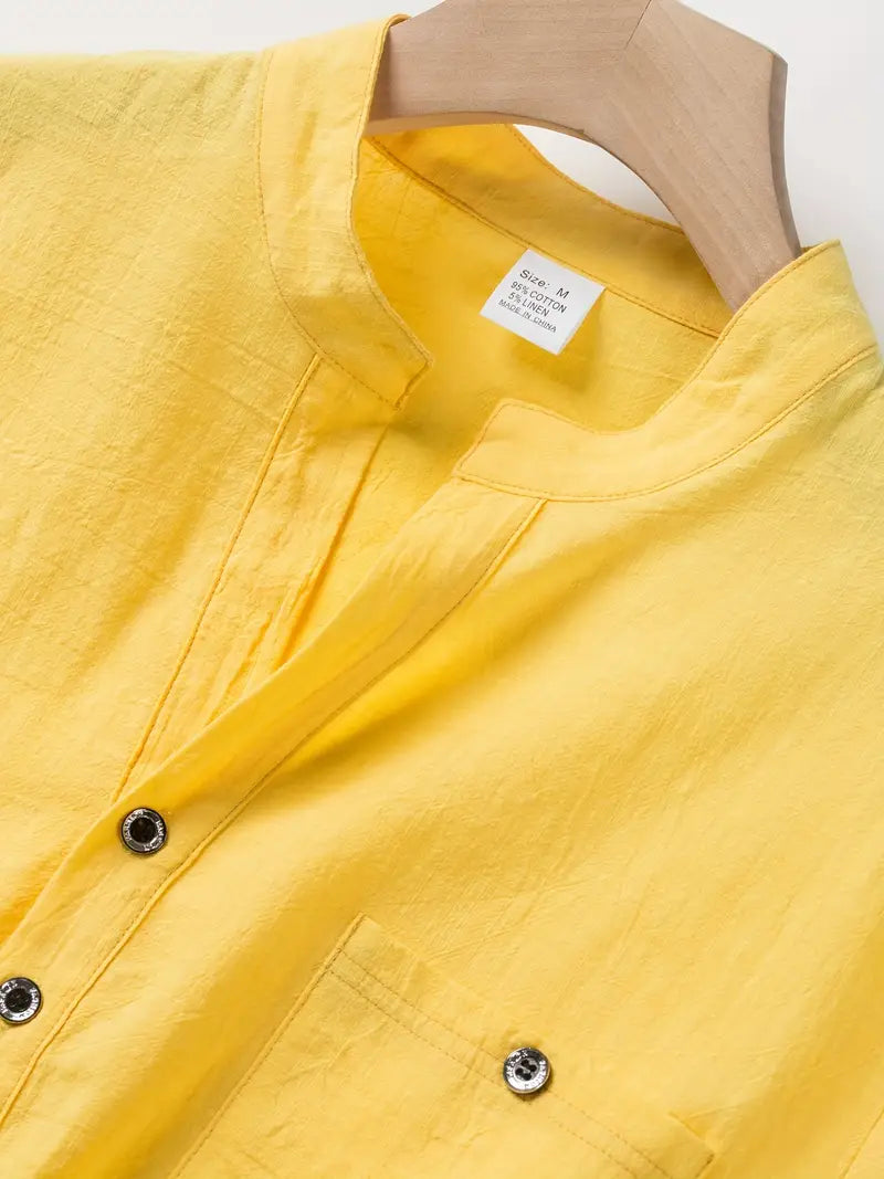 Vaughn - Short Sleeve Henley Pocket Shirt