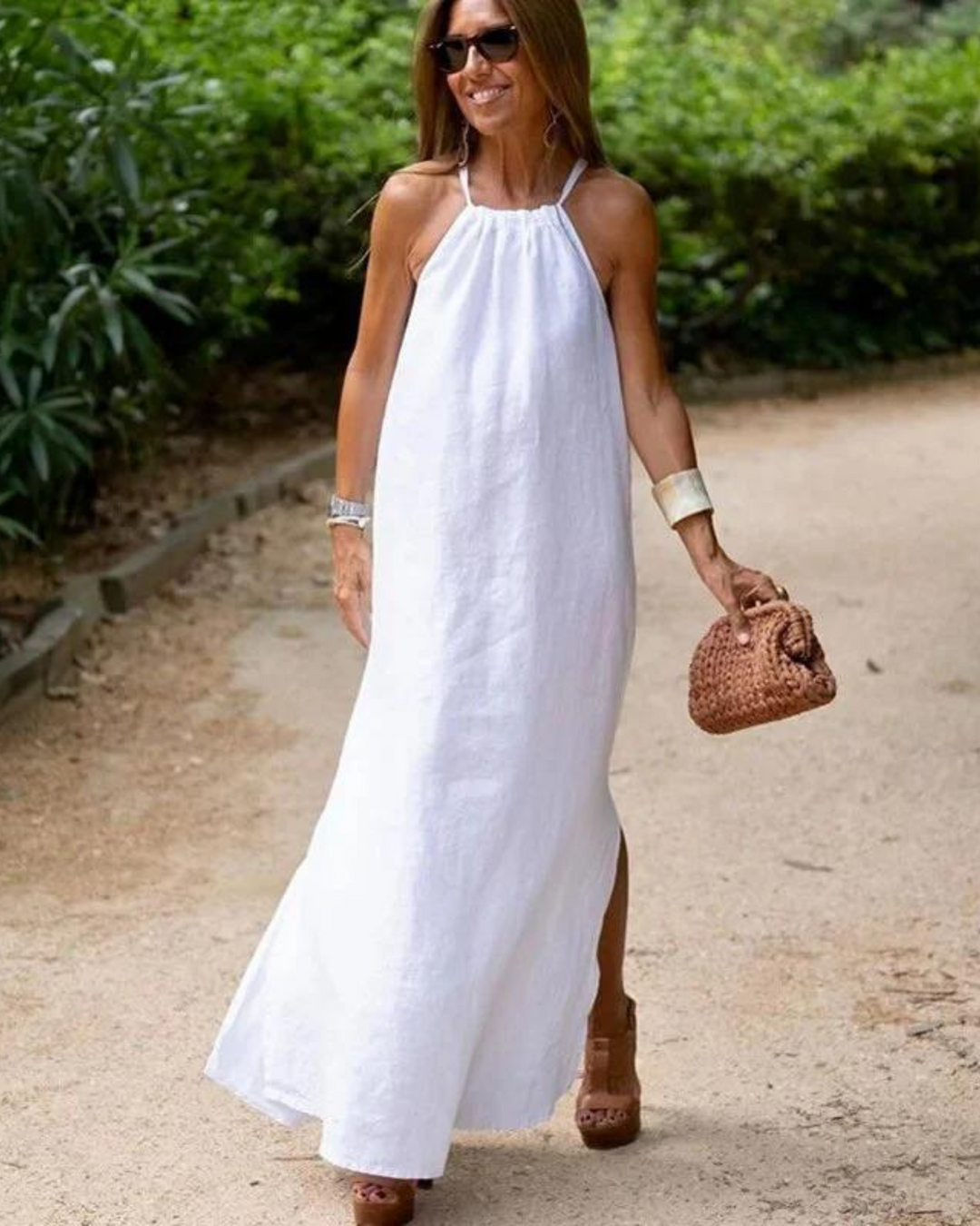 Galilea | Maxi Dress Halter Neck Side Slit