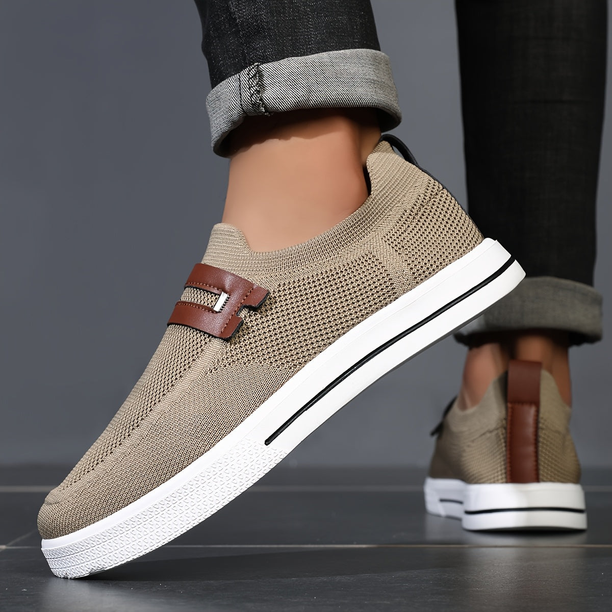 Reina | Mens Knit Slip-On Trainers