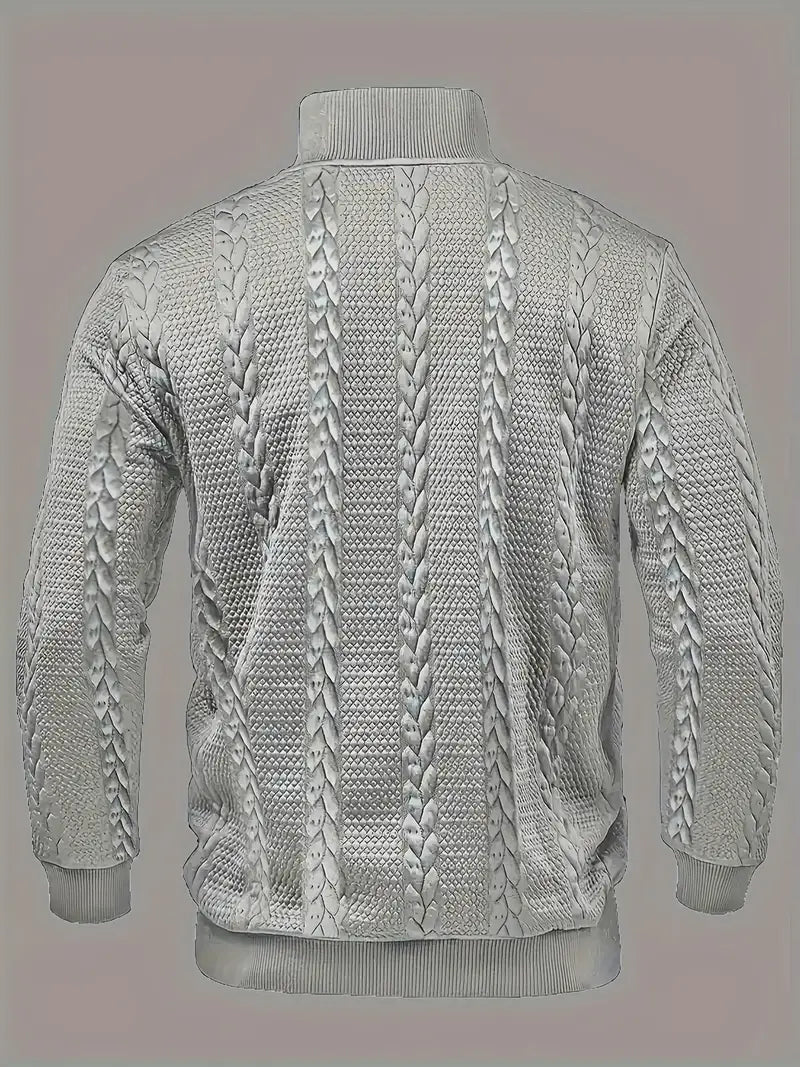 Dawson | Long Sleeve Textured Henley Knit Sweater