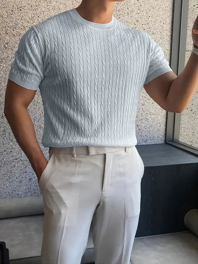 Kiril - Cable Knit Short Sleeve Jumper