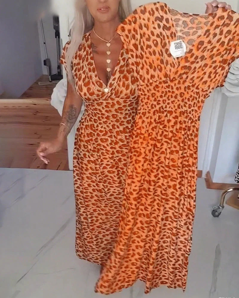 Erendira | Leopard Print Wrap Maxi Dress