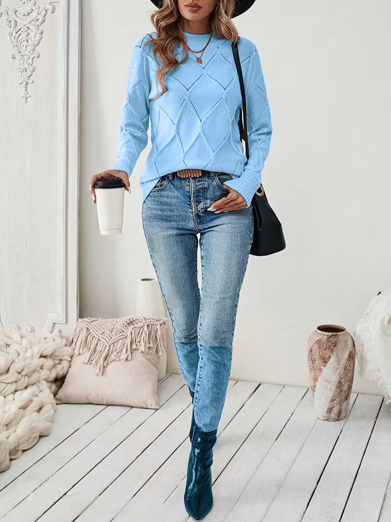 Sireanicia | Diamond Knit Jumper in Sky Blue