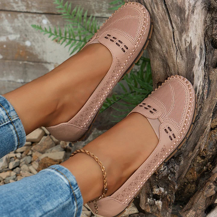 Gerdien | Brown Slip-On Perforated Loafers