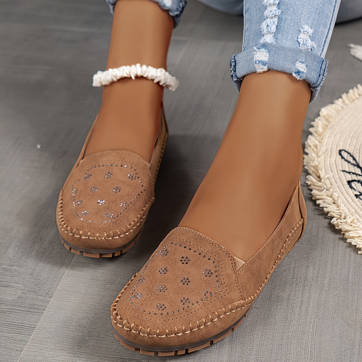 Lyrissa | Floral Slip-On Casual Loafers