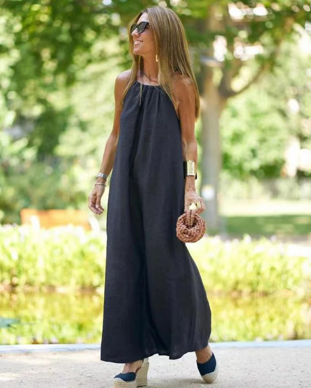 Galilea | Maxi Dress Halter Neck Side Slit