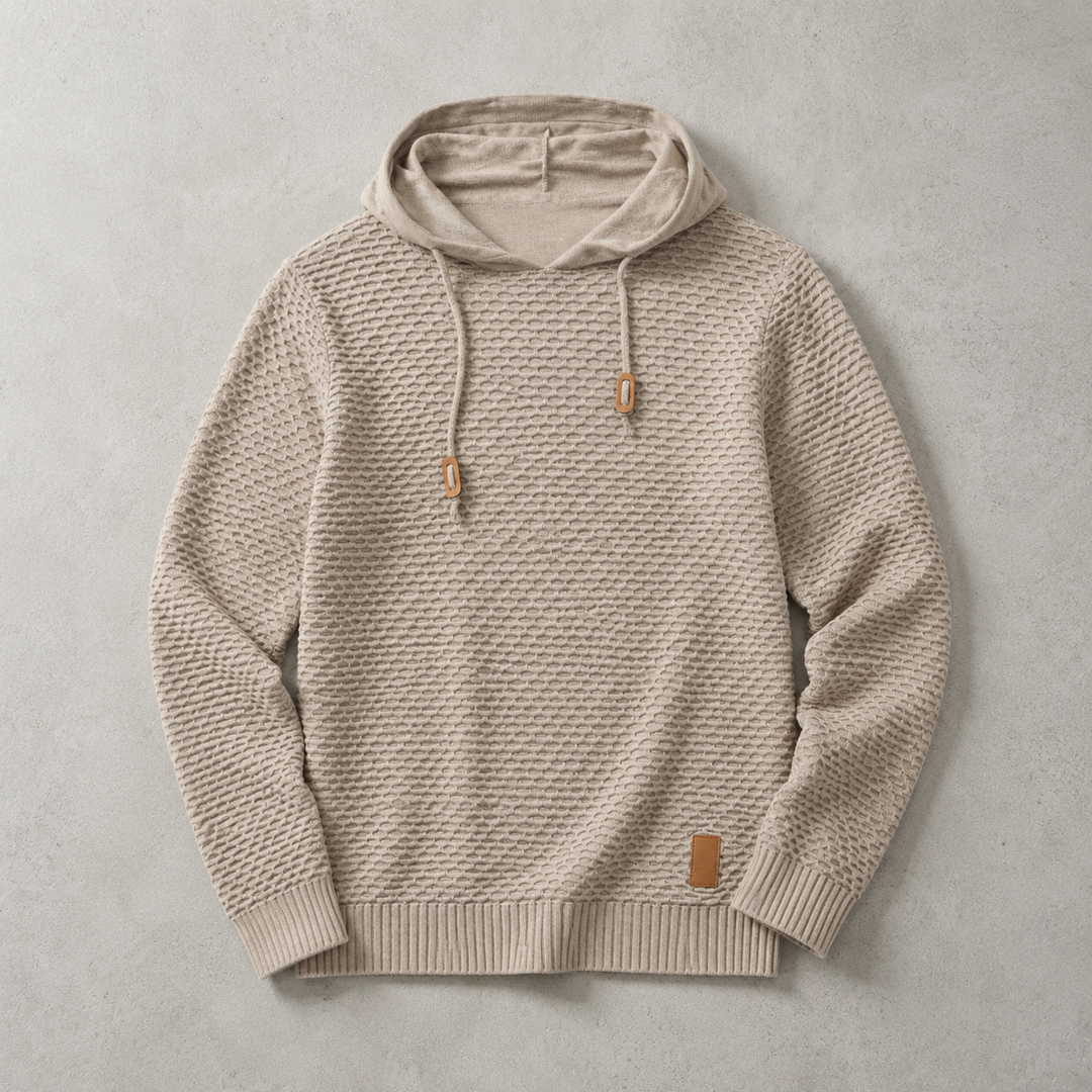 Johannes | Hoodie with Textured Knit and Drawstring