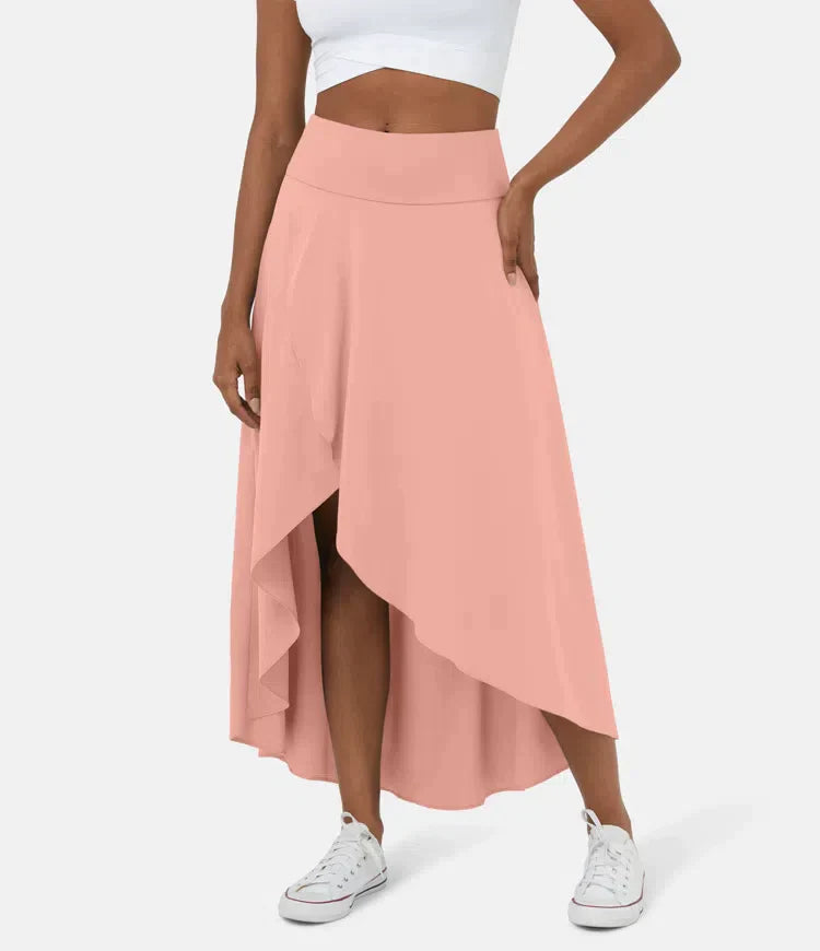 Keisha | Midi Skirt With High Low Ruffle Hem