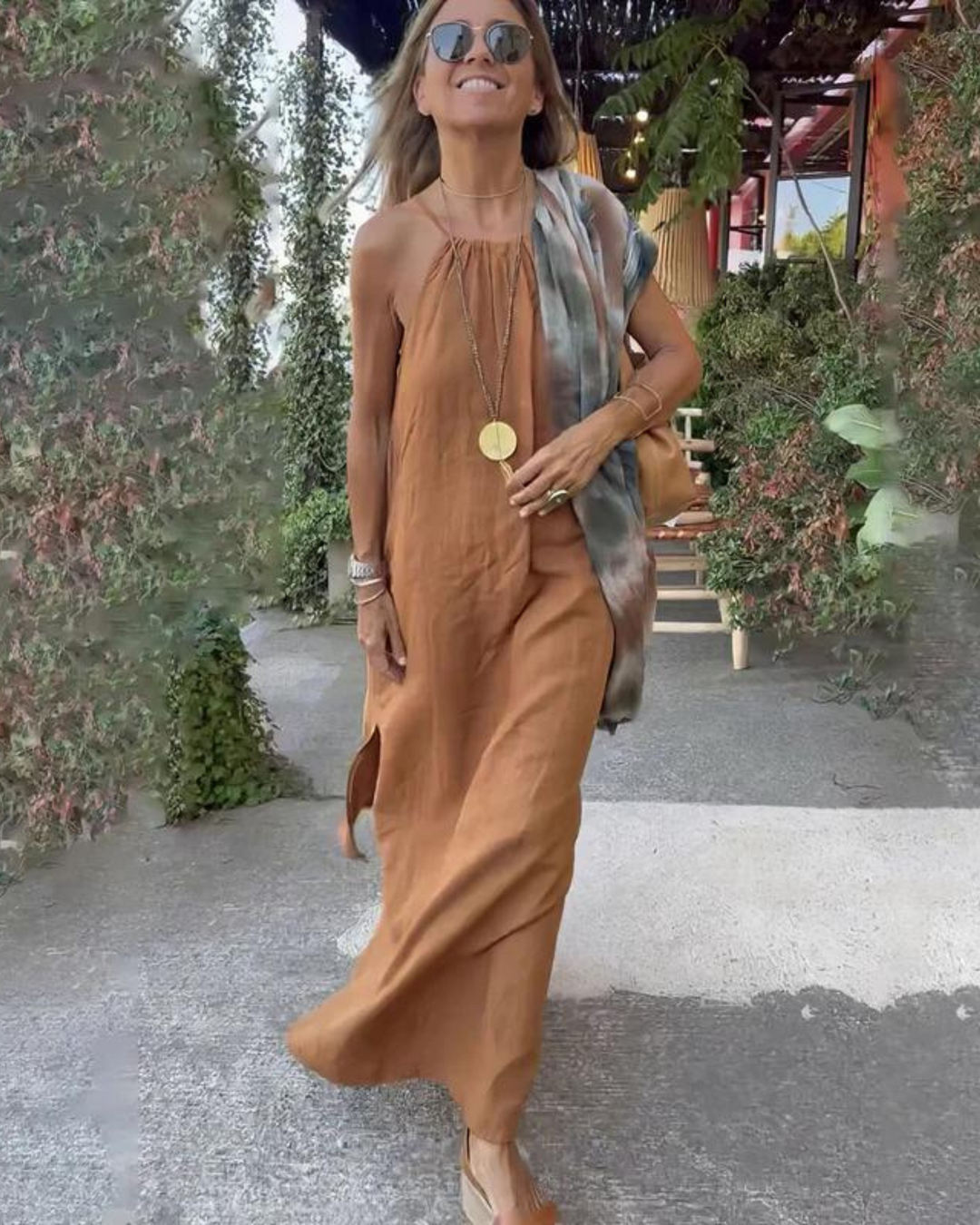 Galilea | Maxi Dress Halter Neck Side Slit