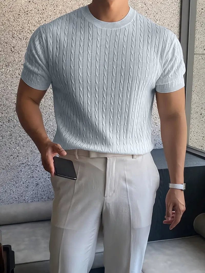 Kiril - Cable Knit Short Sleeve Jumper