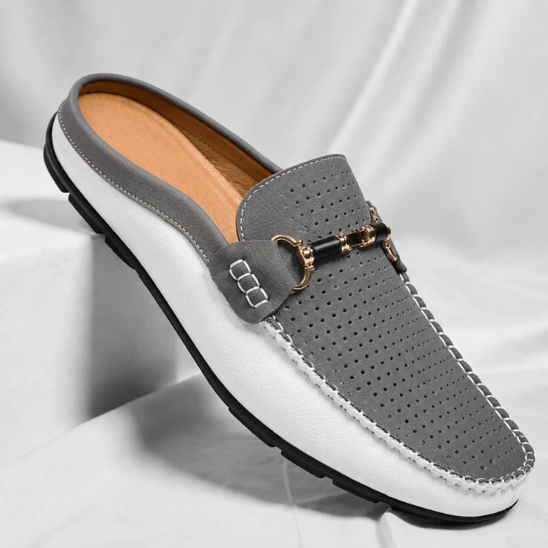 Yerson | Backless Perforated Slip-On Driving Loafers