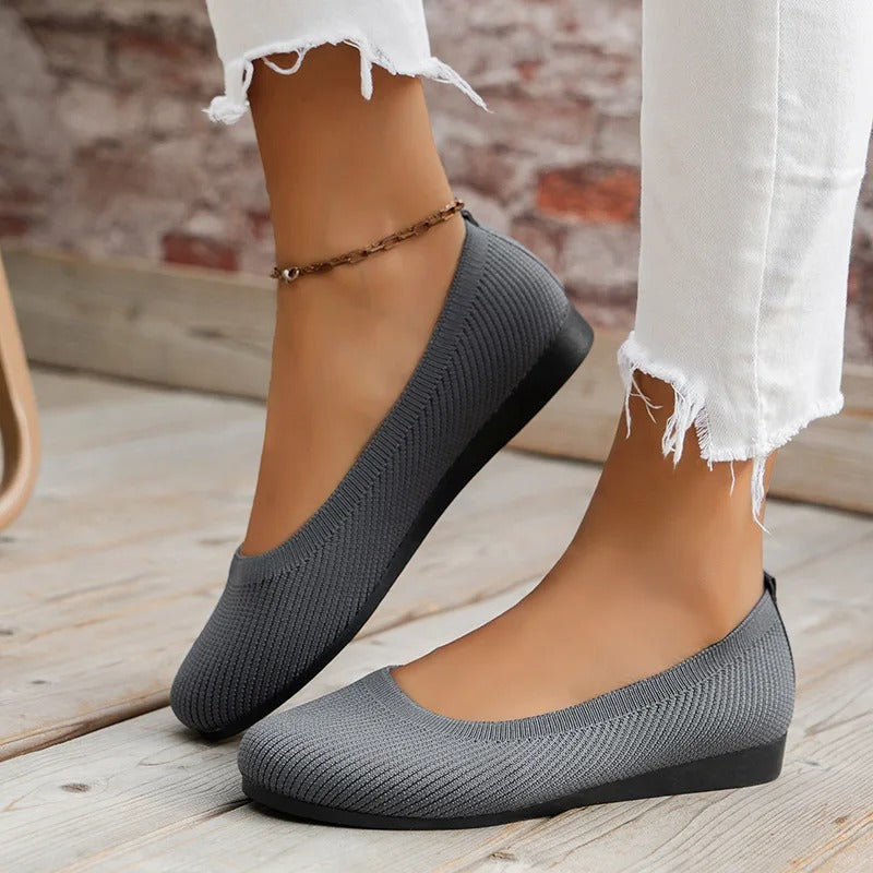 Melania | Slip On Knit Ballet Flats