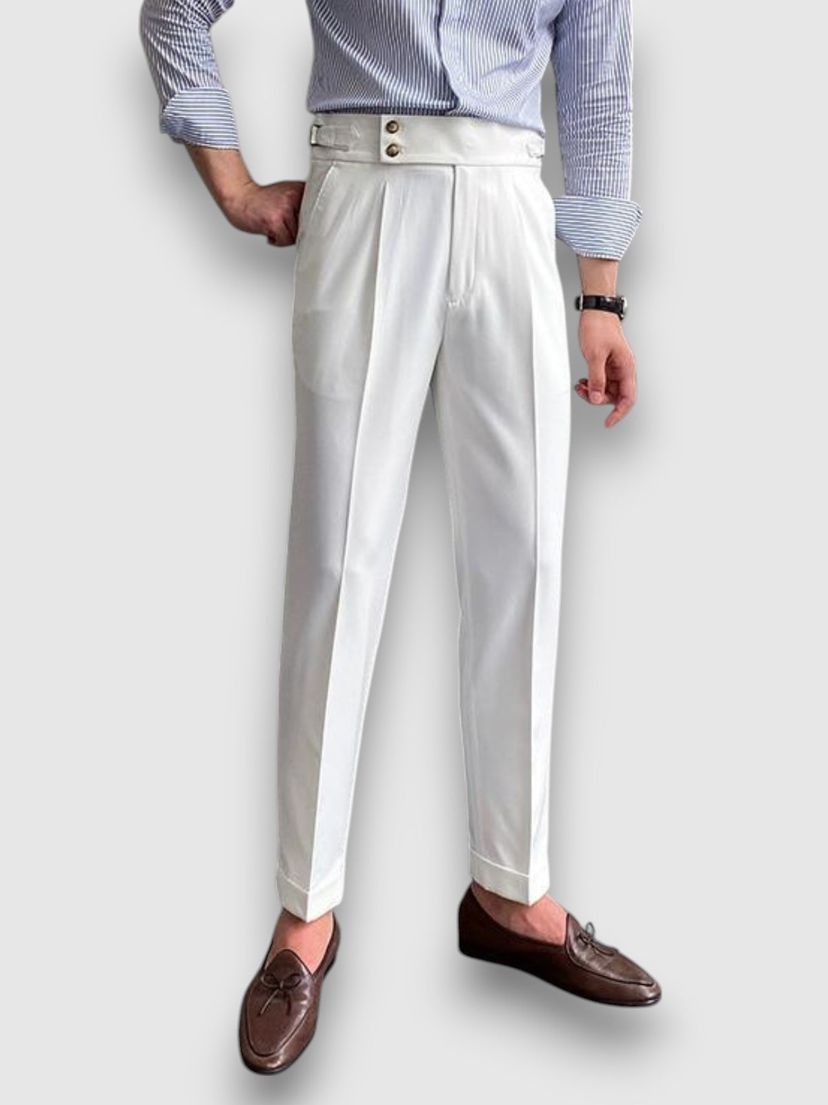 Flurin | Pleated High Waist Formal Trousers