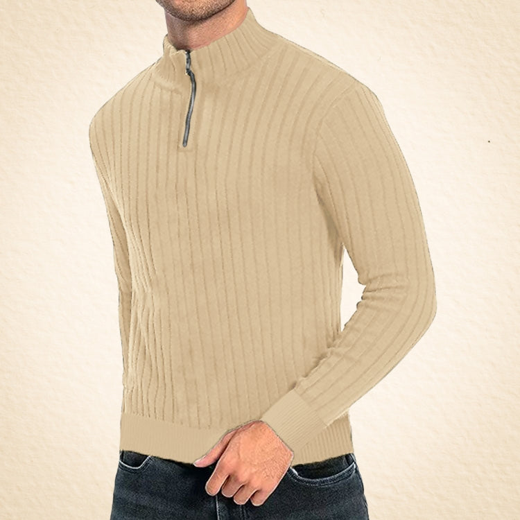 Zaccheo | Sweater with Ribbed Quarter-Zip Turtleneck Collar