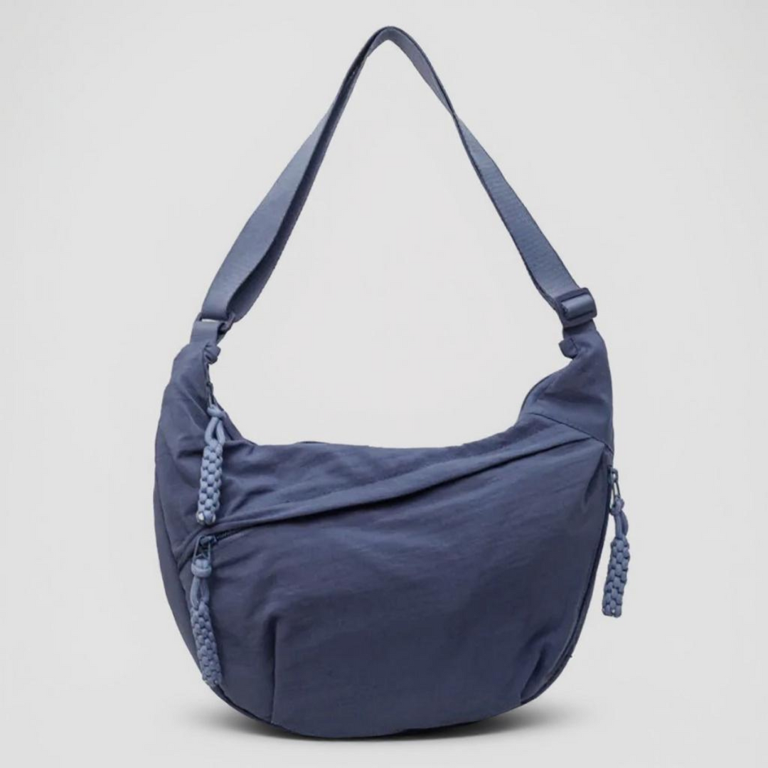 Soukaina | Crescent Shoulder Bag With Zipper Pockets