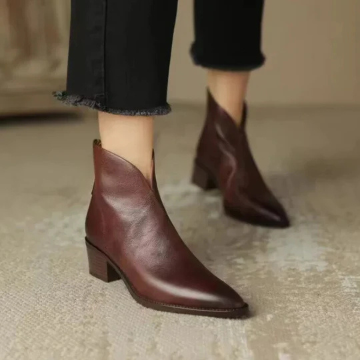 Corien | Ankle Boots with Pointed Toes and Block Heels