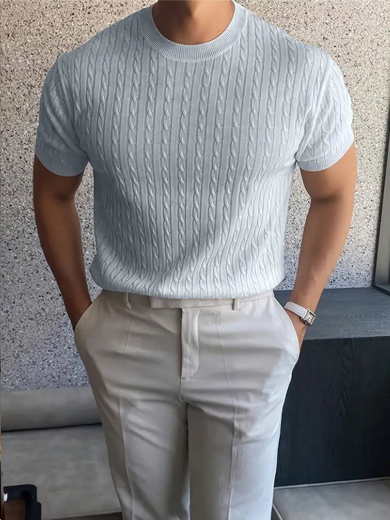 Kiril - Cable Knit Short Sleeve Jumper