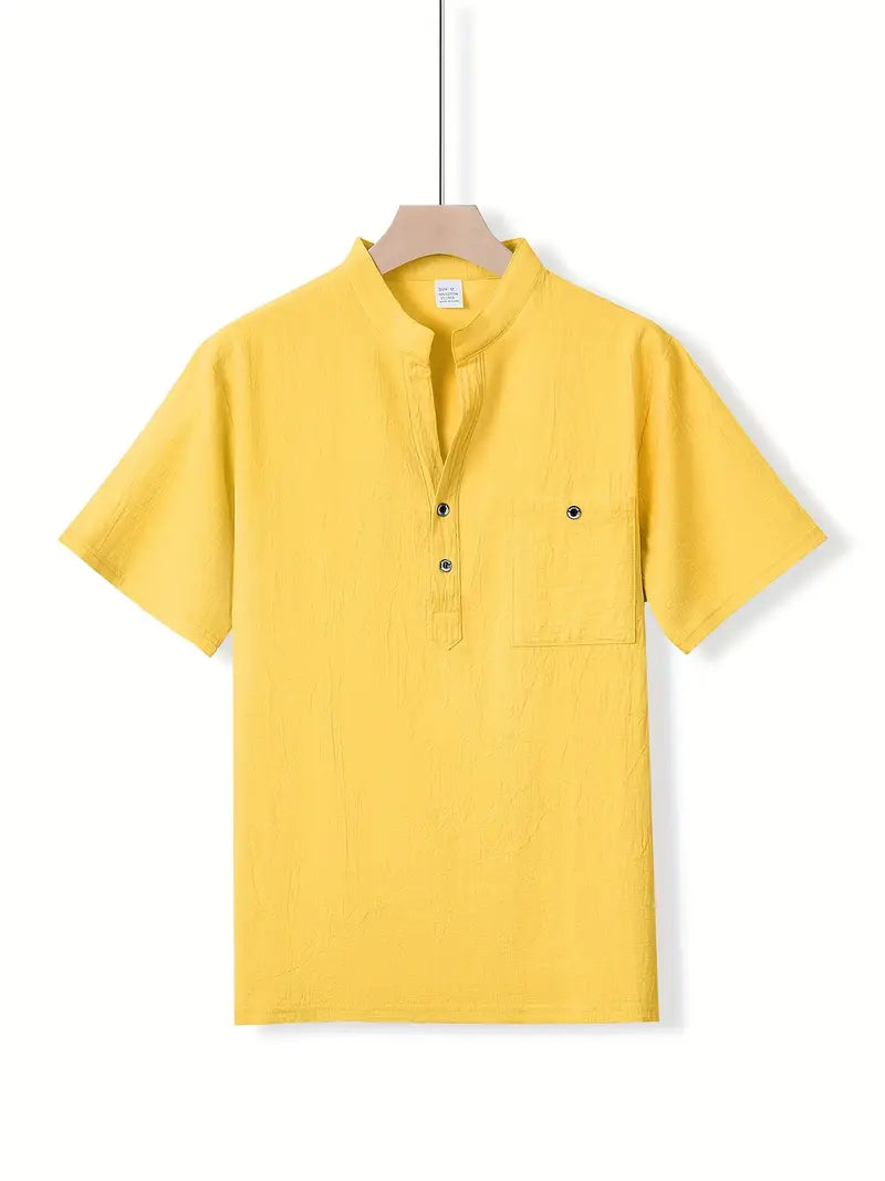 Vaughn - Short Sleeve Henley Pocket Shirt