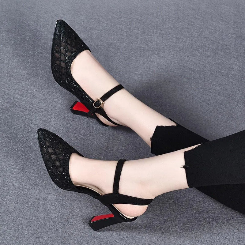 Henriette | Sandals with High Heel and Lattice Toe