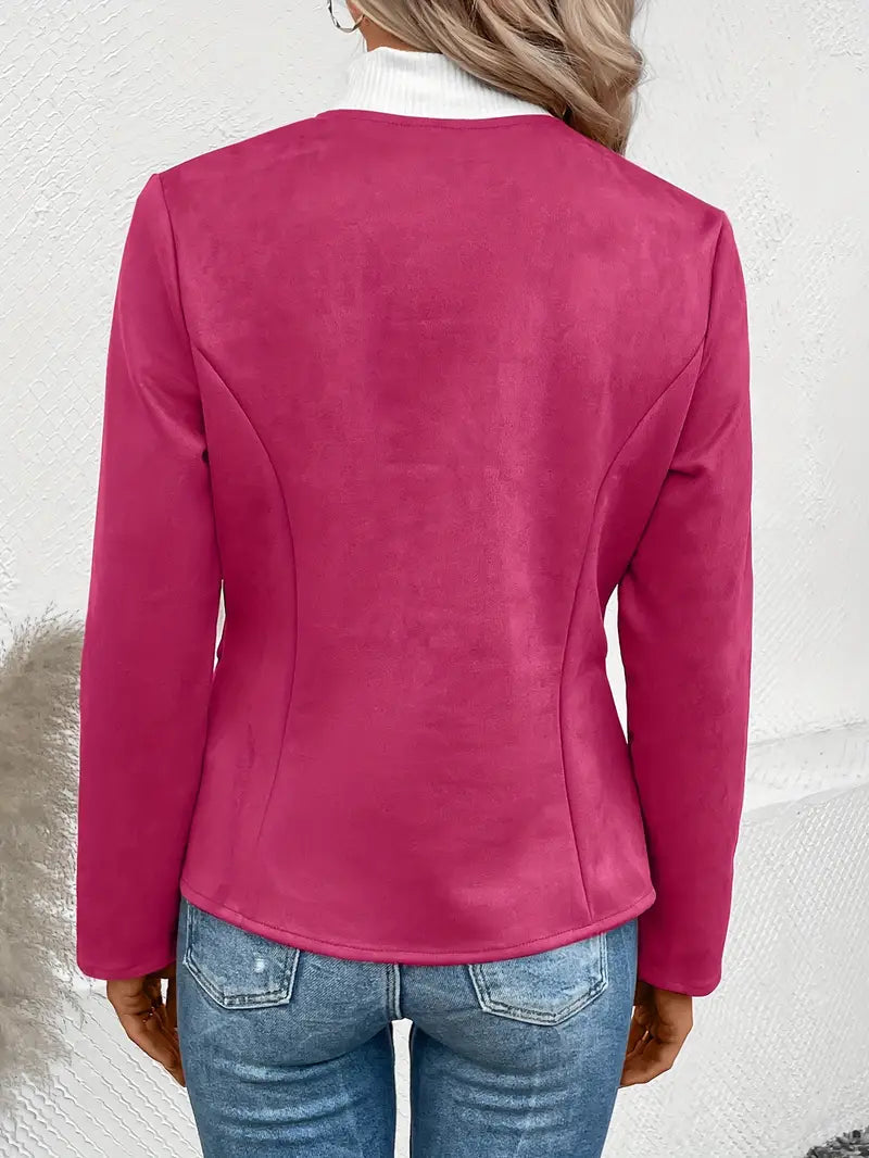 Roksana | Jacket with Round Neck and Zip Closure