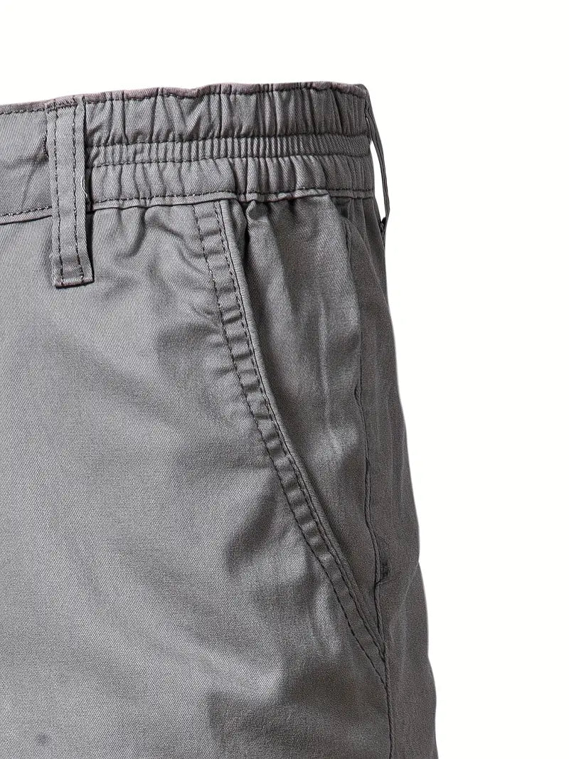 Baird - Casual Elastic Waist Pocket Shorts
