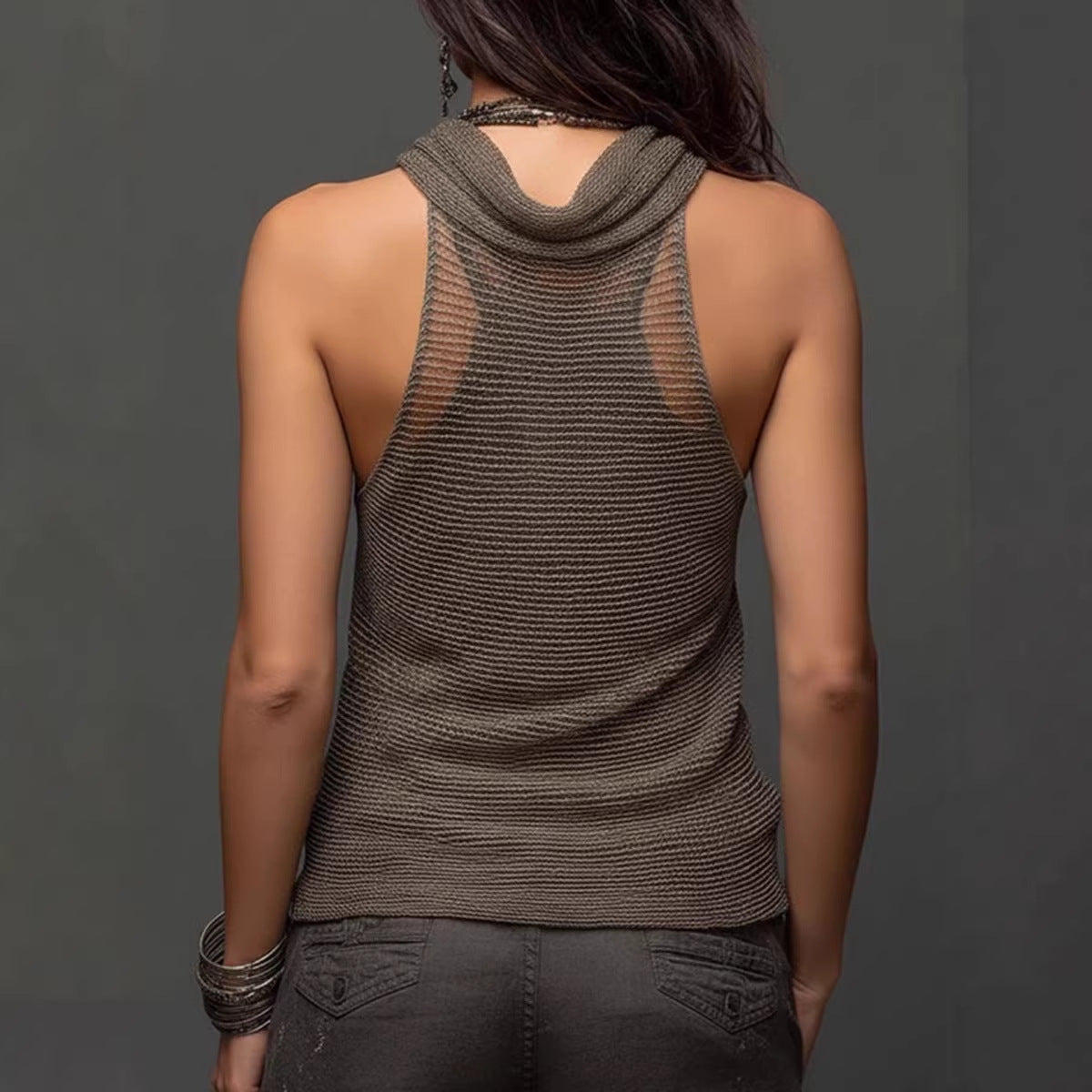 Anjila | Boho Cowl Neck Knit Top