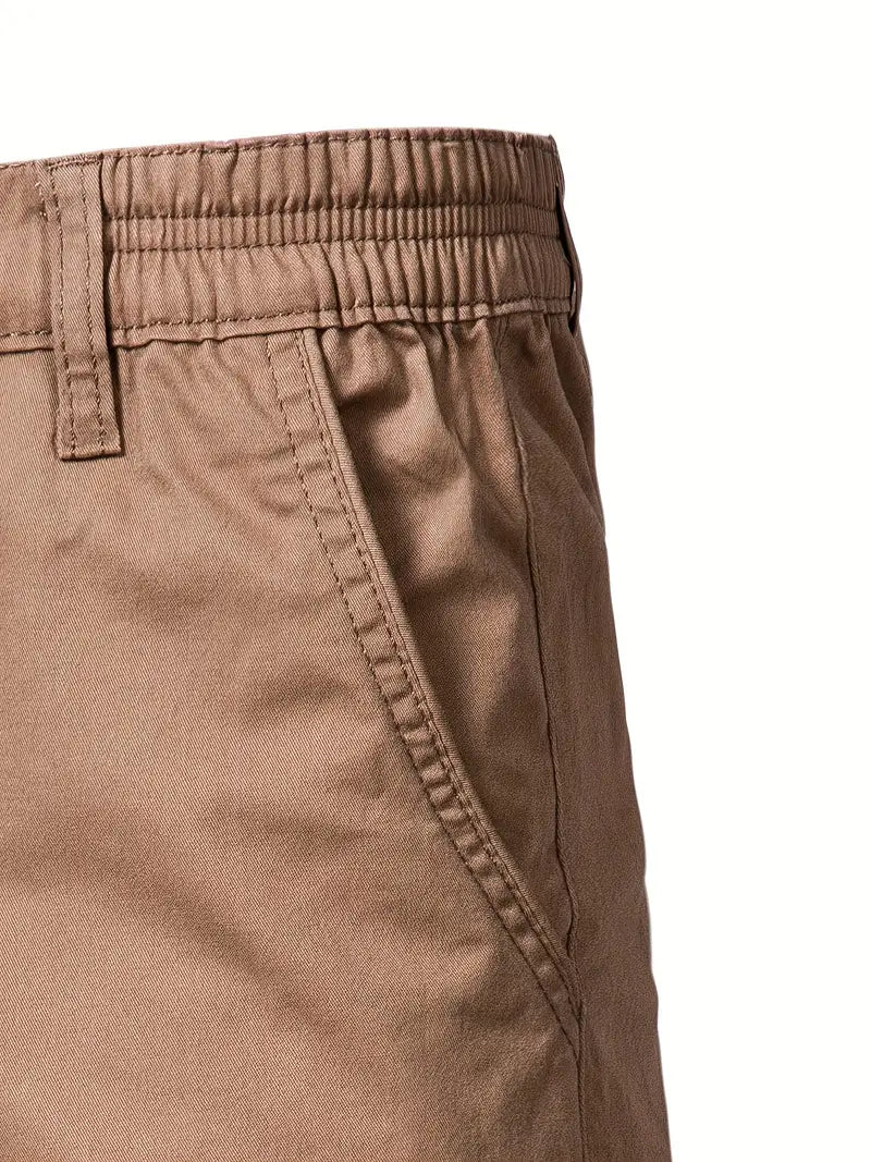 Baird - Casual Elastic Waist Pocket Shorts