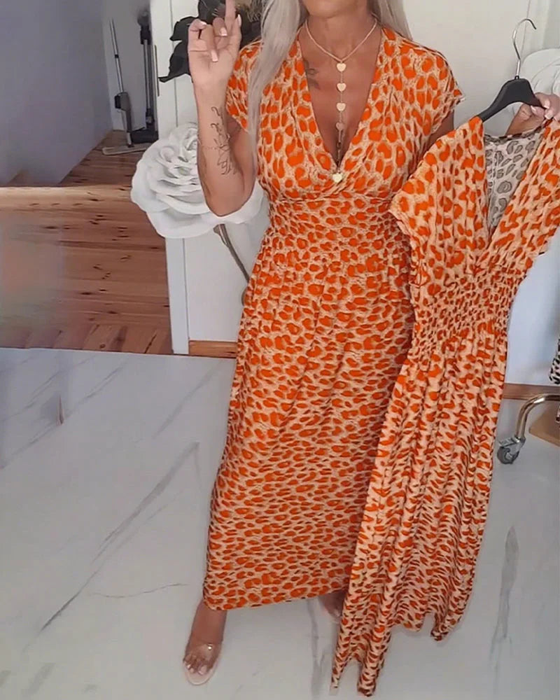 Erendira | Leopard Print Wrap Maxi Dress