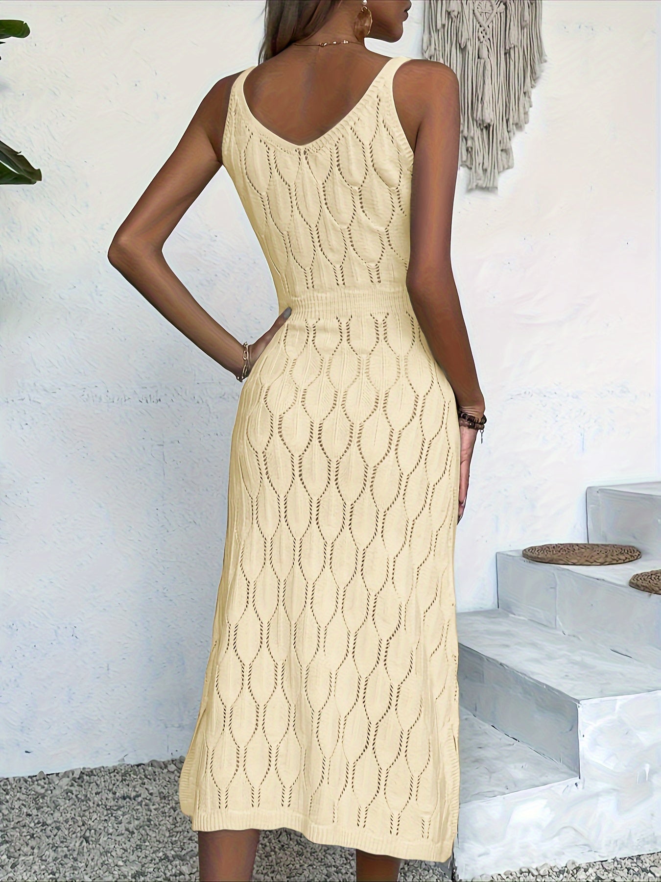 Luciana | Knitted V-Neck Sleeveless Midi Dress