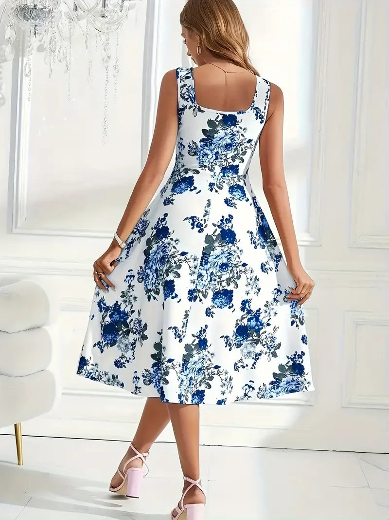 Nikolina | Floral Sleeveless A-Line Dress